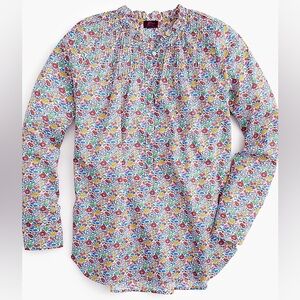 J. Crew ruffle classic floral popover shirt in liberty fabric size 4
